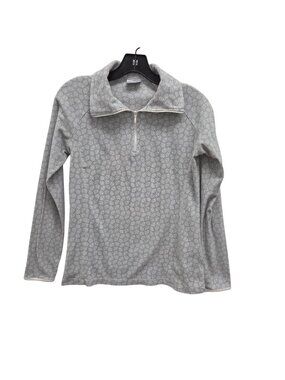 Columbia Womens S Grey 1/4 Zip Long Sleeve Pullover Fleece Top 3483